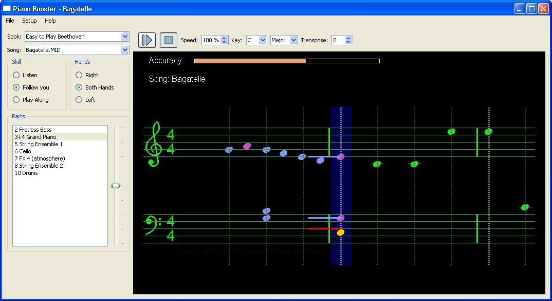 Piano Booster main screen - Windows