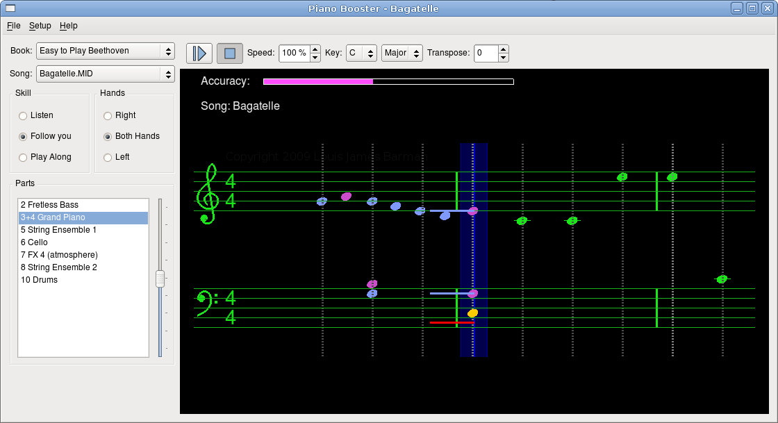 Piano Booster main screen