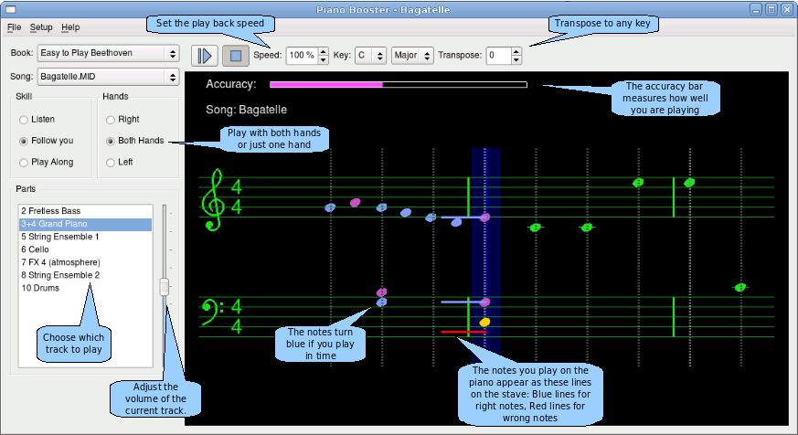 Piano Booster annotated screenshot